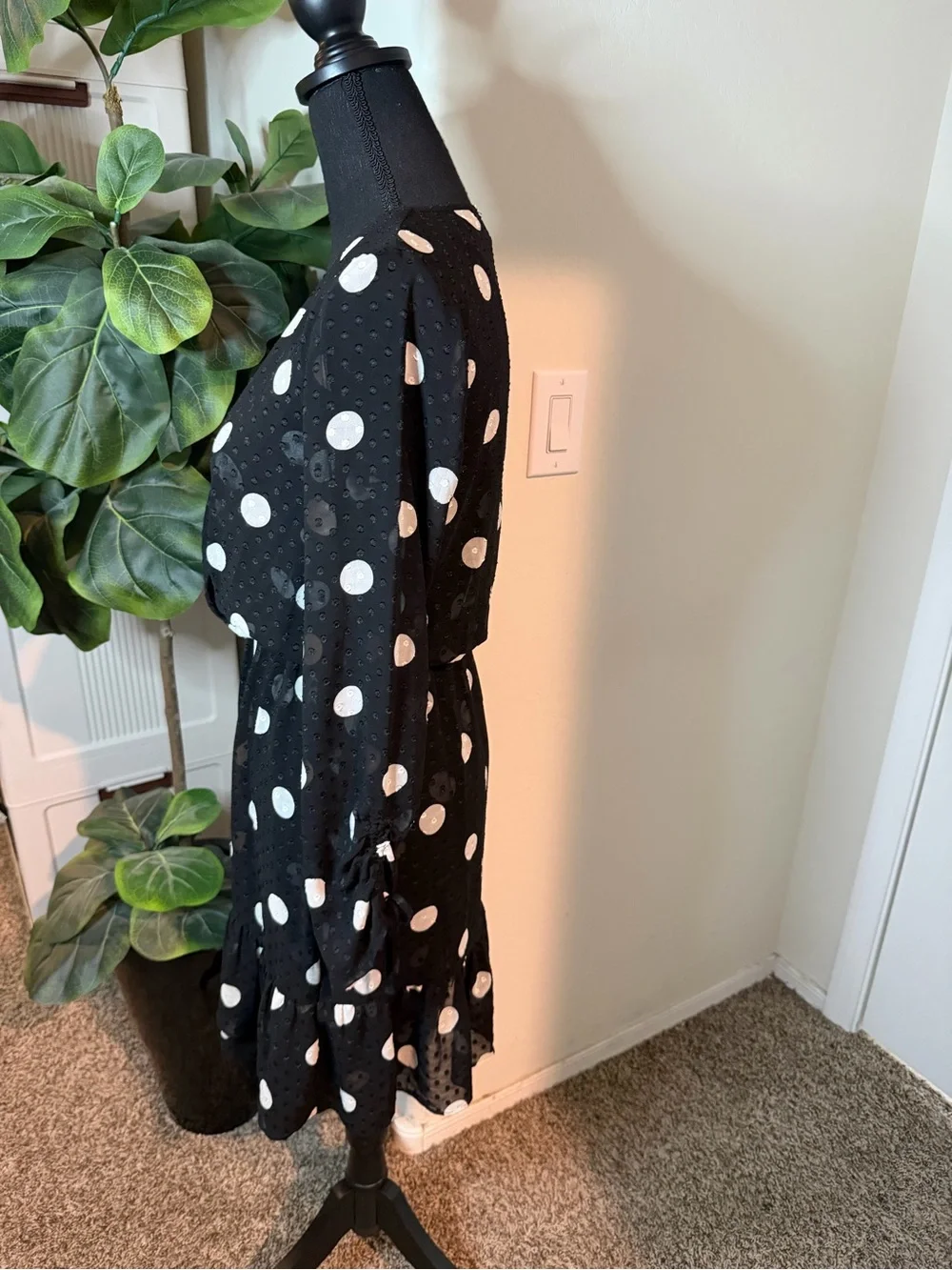 LIU.JO Milano Black and White Polka Dot Mini Dress